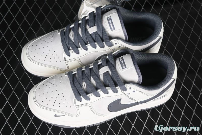 Nike SB Dunk Low Supreme Anniversary Customized Casual Skate Shoes with Double Mini Swoosh - XX3168-303