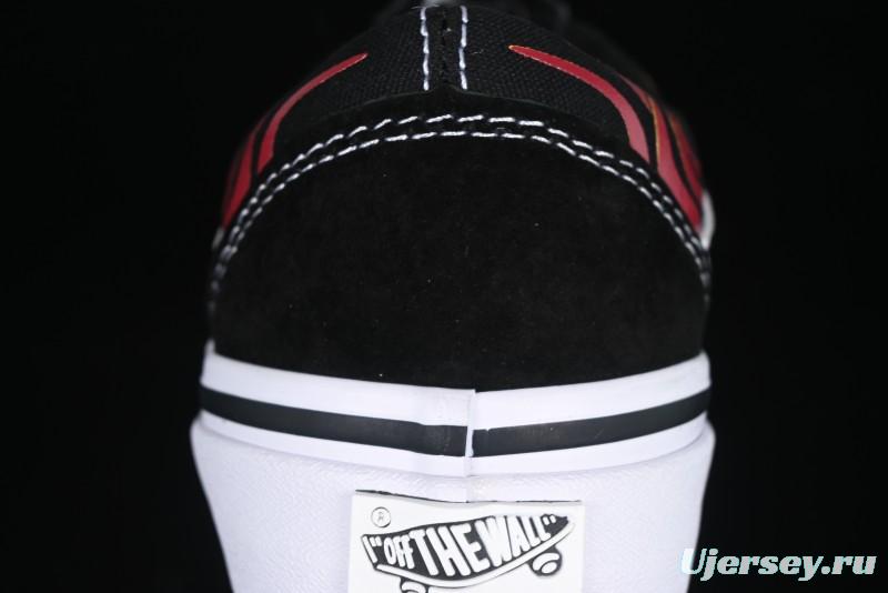 Vans Old Skool Flame Red Low-Top Casual Skate Shoes - VN000CQDBA5