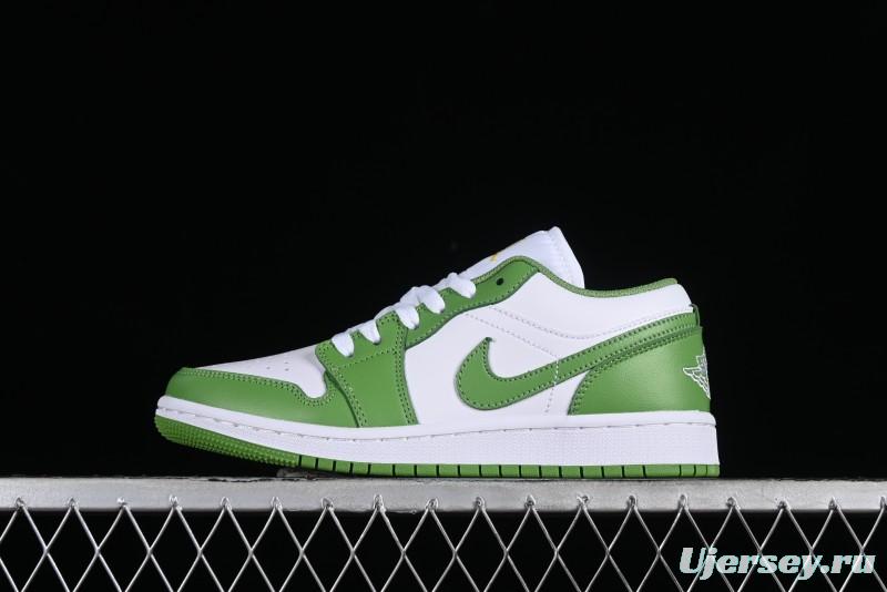 Nike Air Jordan 1 Low AJ1 White Green Low Top Lifestyle Basketball Shoes - HF4823-100