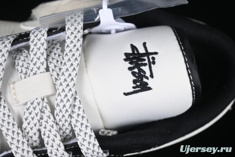 Nike Air Jordan 1 Low AJ1 Stussy White Black Leather Retro Basketball Shoes - XX3318-507