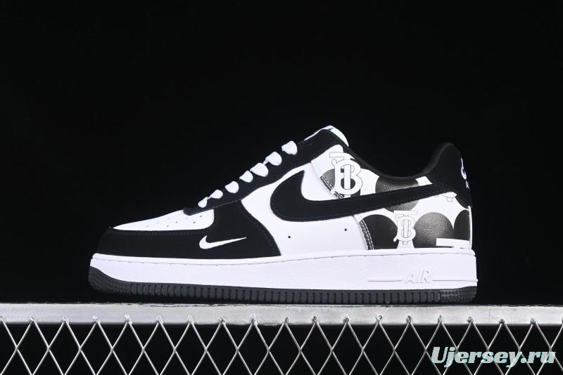Nike Air Force 1 '07 Low Burberry Collaboration Black White Cow Print Casual Sneakers - DF0188-029