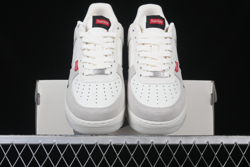 Nike Air Force 1 '07 Low Supreme Collaboration - Beige Grey Woven Label Casual Sneakers - CH6336-517