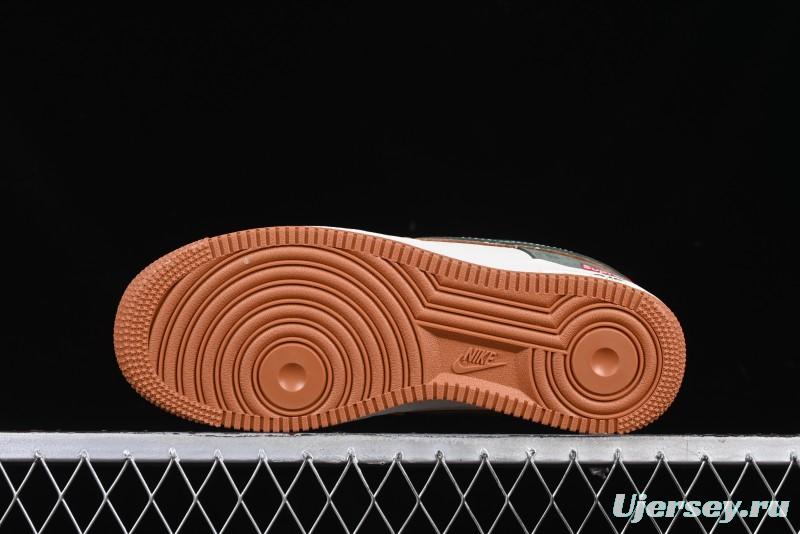 Nike Air Force 1 '07 Low Supreme Year of the Snake Limited Edition Green Brown Double Swoosh Casual Sneakers - DM6688-025