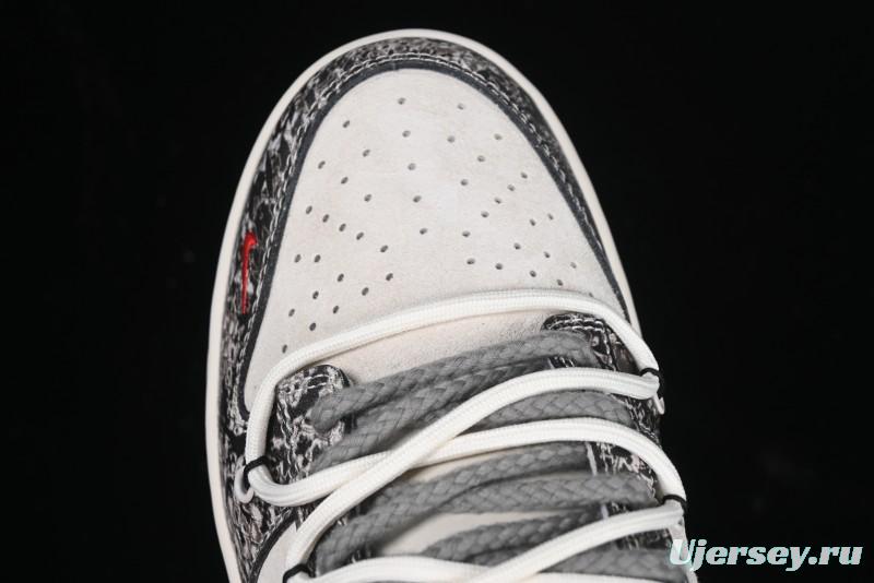 Nike SB Dunk Low Year of the Snake Series Strap Black Swoosh Custom High-End Low-Top Casual Skate Shoes - YX5066-273