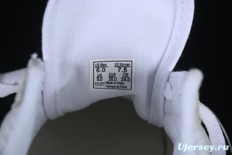 Classic White Low-Top Skate Sneakers with Gray Suede Accents