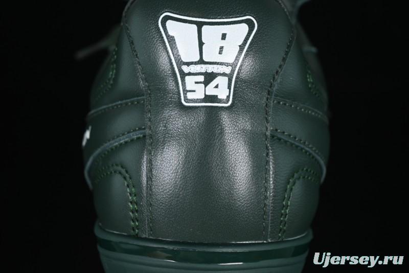 Louis Vuitton Footprint Soccer 2025 Spring Summer Collection Round Toe Lace-Up Low Top Lifestyle Casual Shoes - D.GREEN