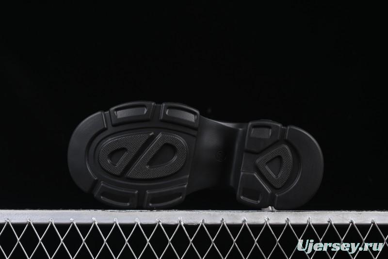 Black Patent Chunky Platform Loafers with Metal Embellishments