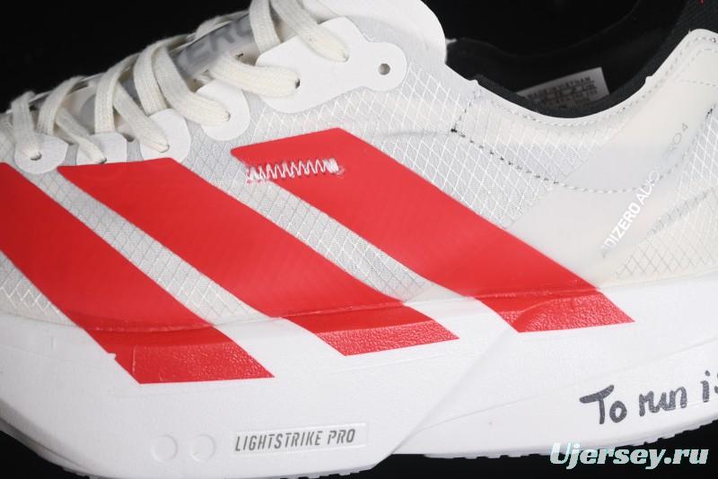 Adidas Lightstrike Pro Running Shoes - White/Red with Inspirational Design