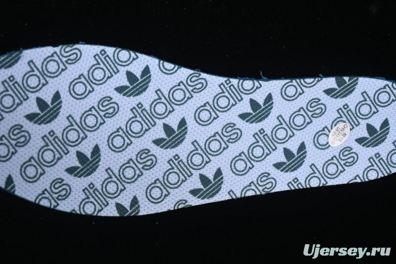 Adidas Retro-Inspired Sneakers - White, Grey & Green with Boost Sole