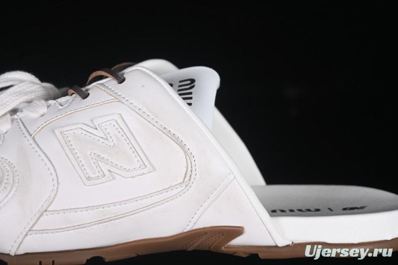 Miu Miu x New Balance 530 Deconstructed Low-Top Retro Sneakers with Dual Lace Design - AJD4