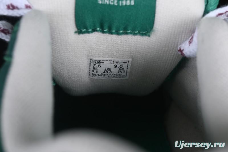 Classic Green Suede Skate Shoes with Signature Wave Design