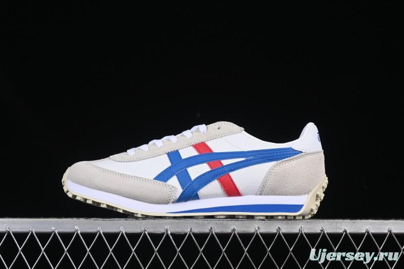 Onitsuka Tiger Vintage Runner Sneakers - White/Grey with Blue & Red Accents