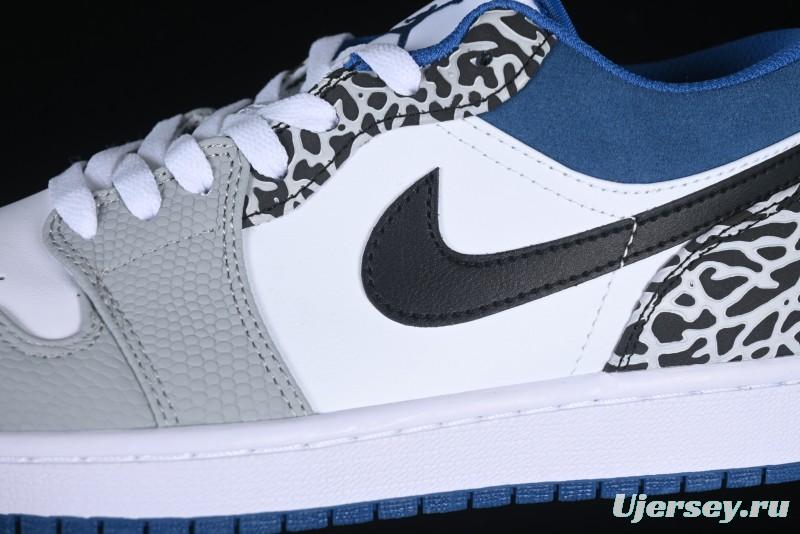 Nike Air Jordan 1 Low True Blue Retro Basketball Shoes - DM1199-140