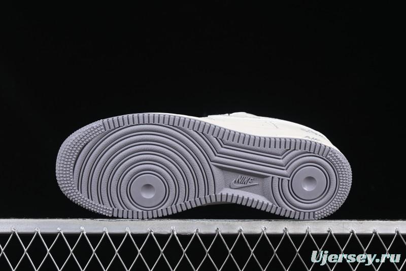 Nike Air Force 1 '07 Low Stussy Collaboration Grey Swoosh Casual Sneakers - HH7518-041