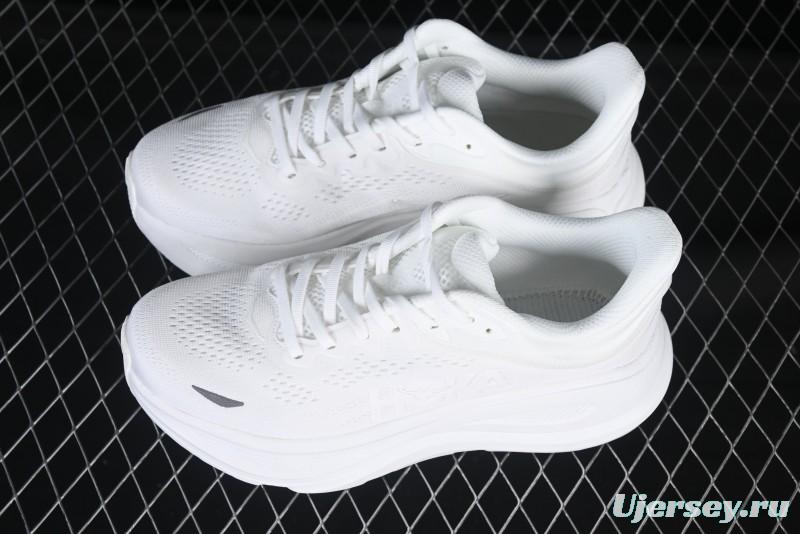 HOKA ONE ONE Bondi 9 Knit Lightweight Casual Running Shoes - 1162012 WWH