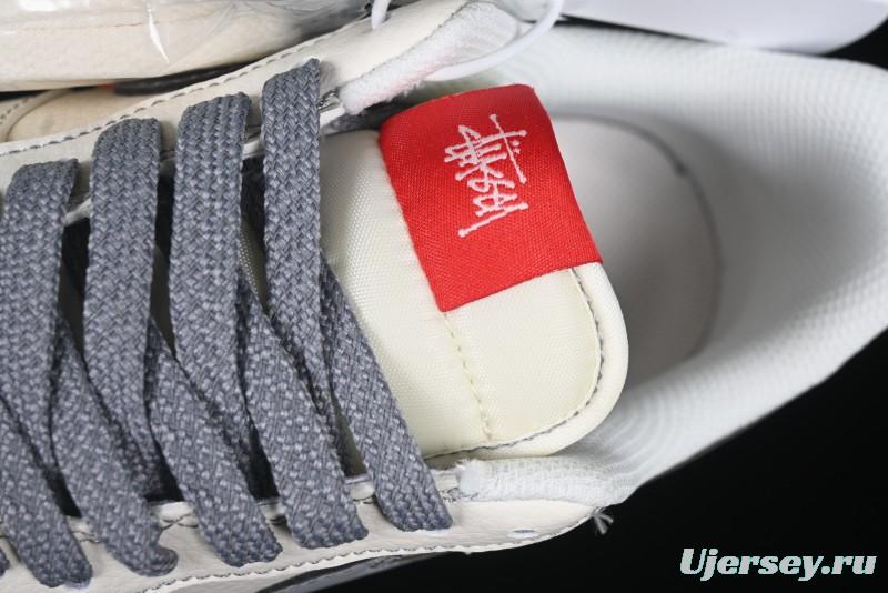 Nike Air Force 1 '07 Low Stussy Collaboration Dual-Tone Grey Swoosh Casual Sneakers - HH7518-037