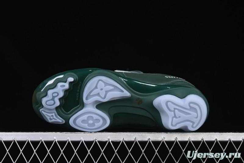 Louis Vuitton Footprint Soccer 2025 Spring Summer Collection Round Toe Lace-Up Low Top Lifestyle Casual Shoes - D.GREEN