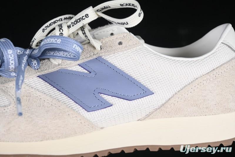 New Balance 237 Heritage Sneakers - Suede and Mesh in Muted Gray with Blue Accents