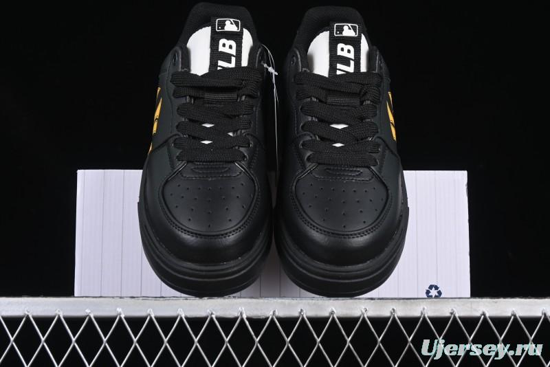 NY Yankees Black & Yellow Sneakers - Bold Logo Streetwear Shoes