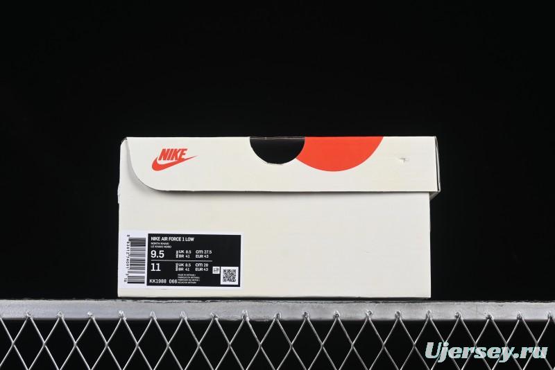 Nike Air Force 1'07 Low Dior Collaboration Red Black Zebra Print Casual Sneakers - KK1988-066