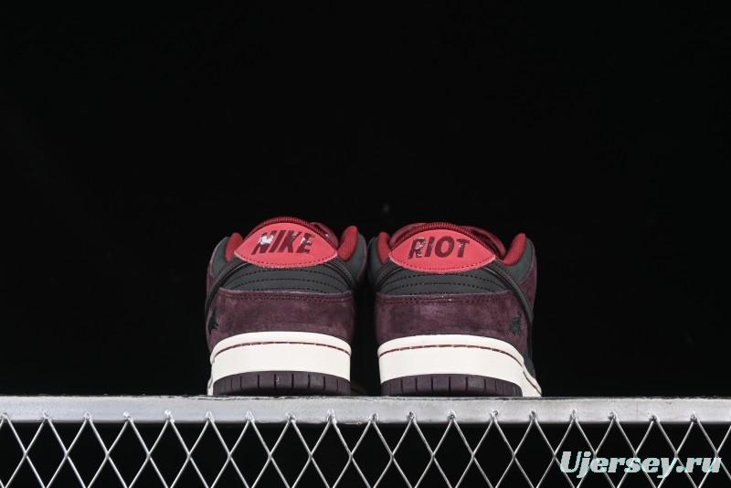 Nike SB Dunk Low "Dark Burgundy & Black" - Premium Suede Skate Shoes