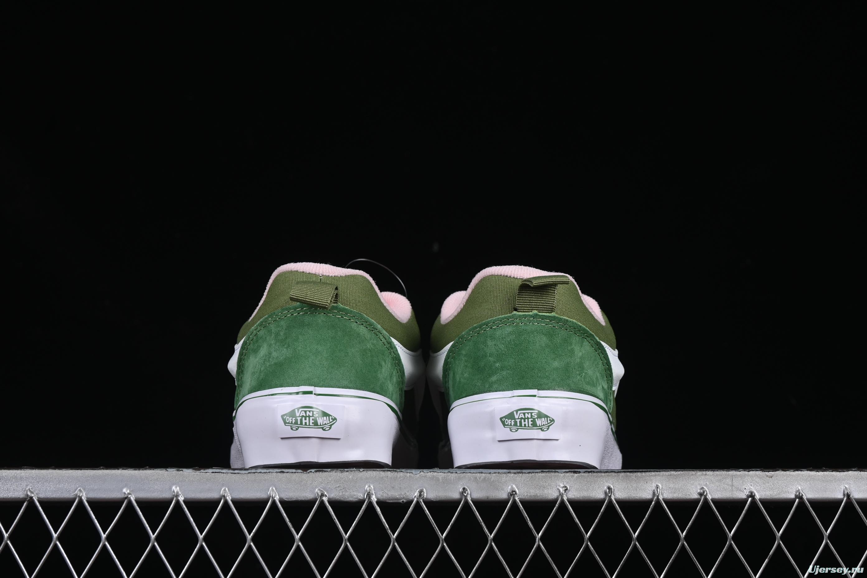 Vans Old Skool Low-Top Sneakers - Forest Green & Pink Accents