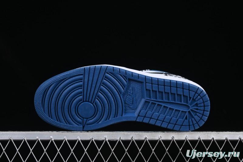 Nike Air Jordan 1 Low True Blue Retro Basketball Shoes - DM1199-140