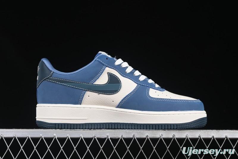 Nike Air Force 1 '07 Low Collaboration White Blue Ghost Face Casual Sneakers with Strap - KK1988-068