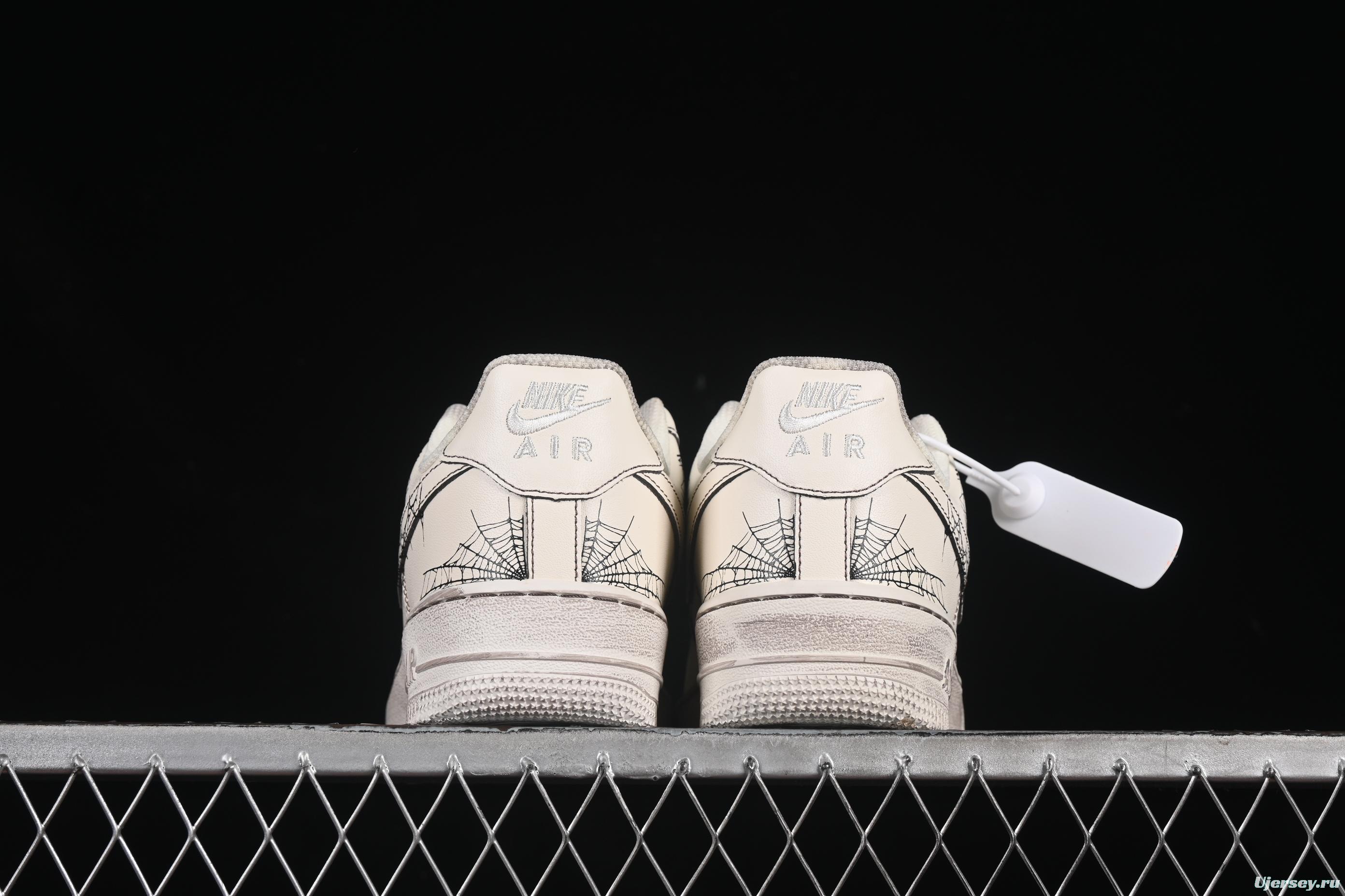 Nike Air Force 1'07 Low Casual Sneakers with Vintage Spider Web Design - 315221-333
