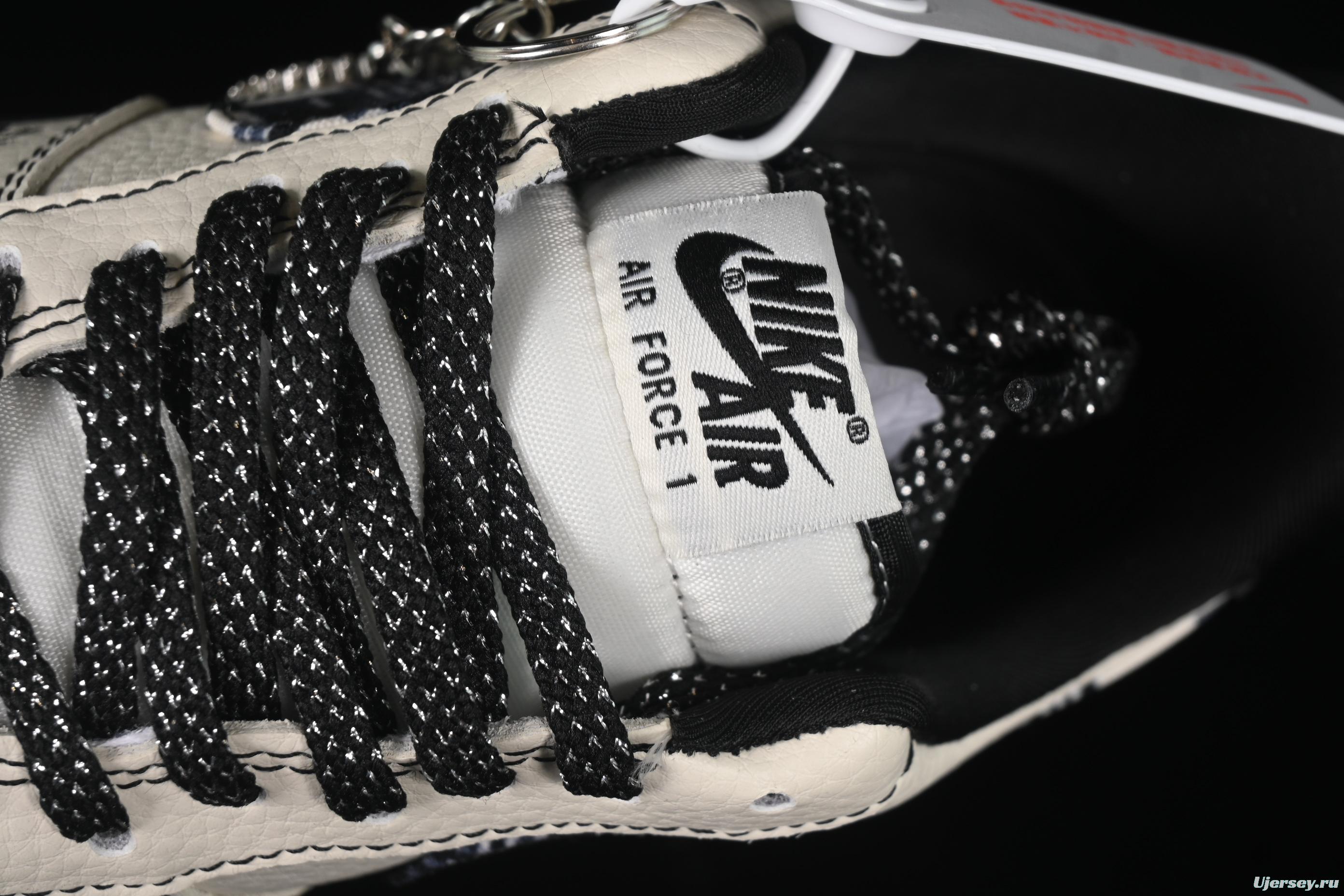 Nike Air Force 1 '07 Low Stussy Collaboration Checkerboard Black White Low-Top Casual Sneakers - KK1988-071