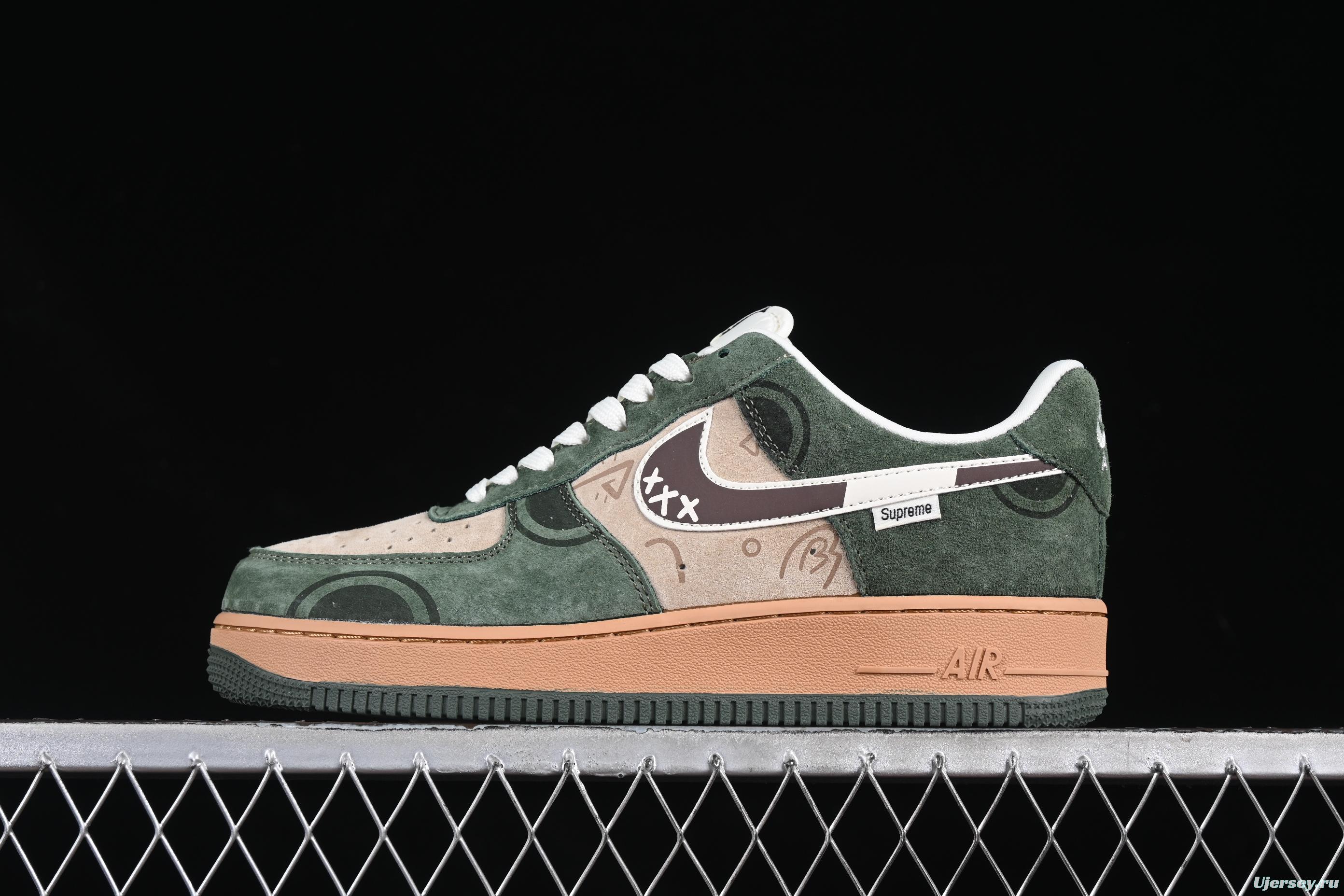 Nike Air Force 1'07 Low Supreme Collaboration Distressed Graffiti Casual Sneakers - DF0188-024