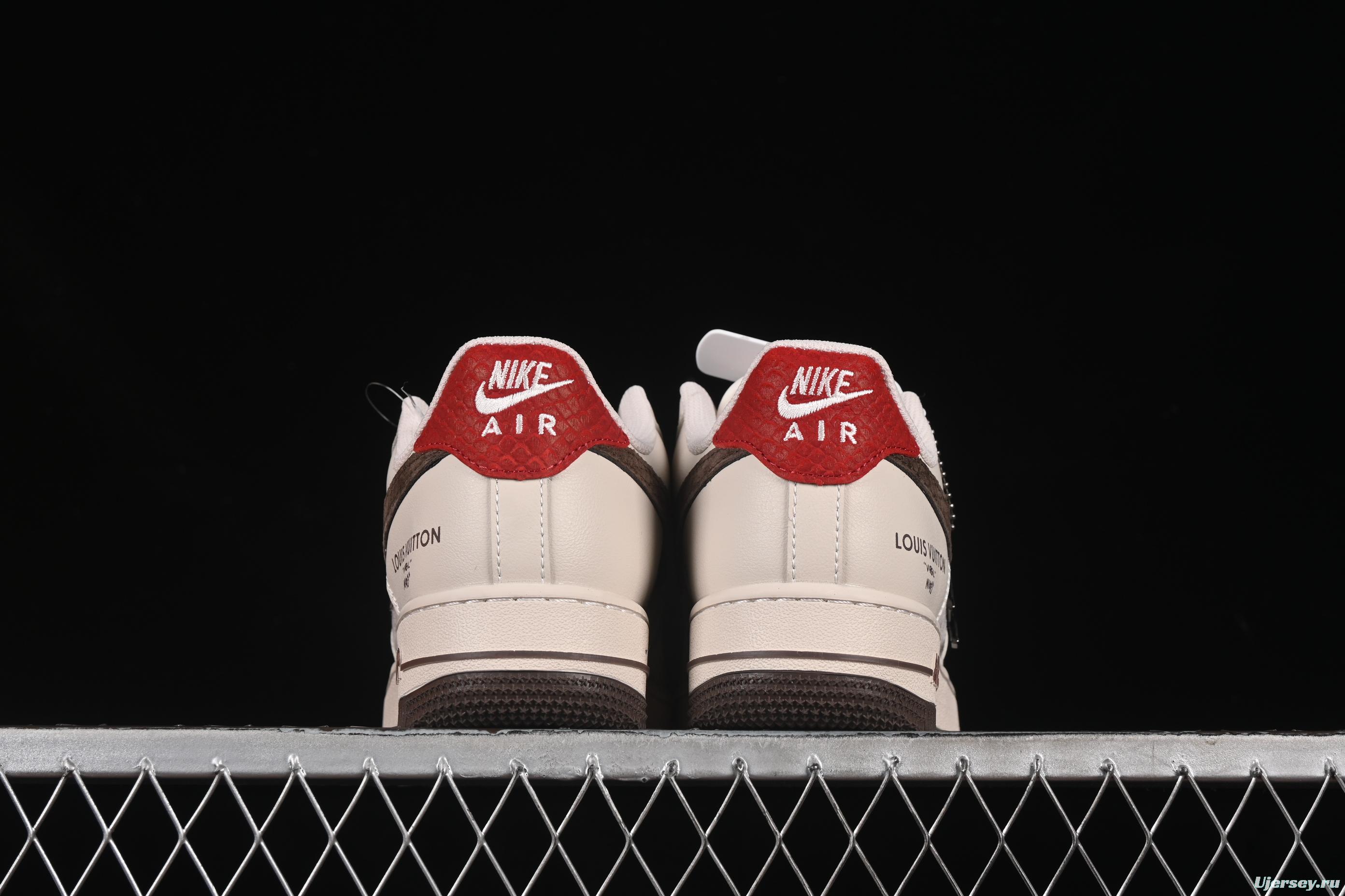 Nike Air Force 1'07 Low LV Collaboration Tan Brown Red Sole Casual Sneakers - XX3168-129