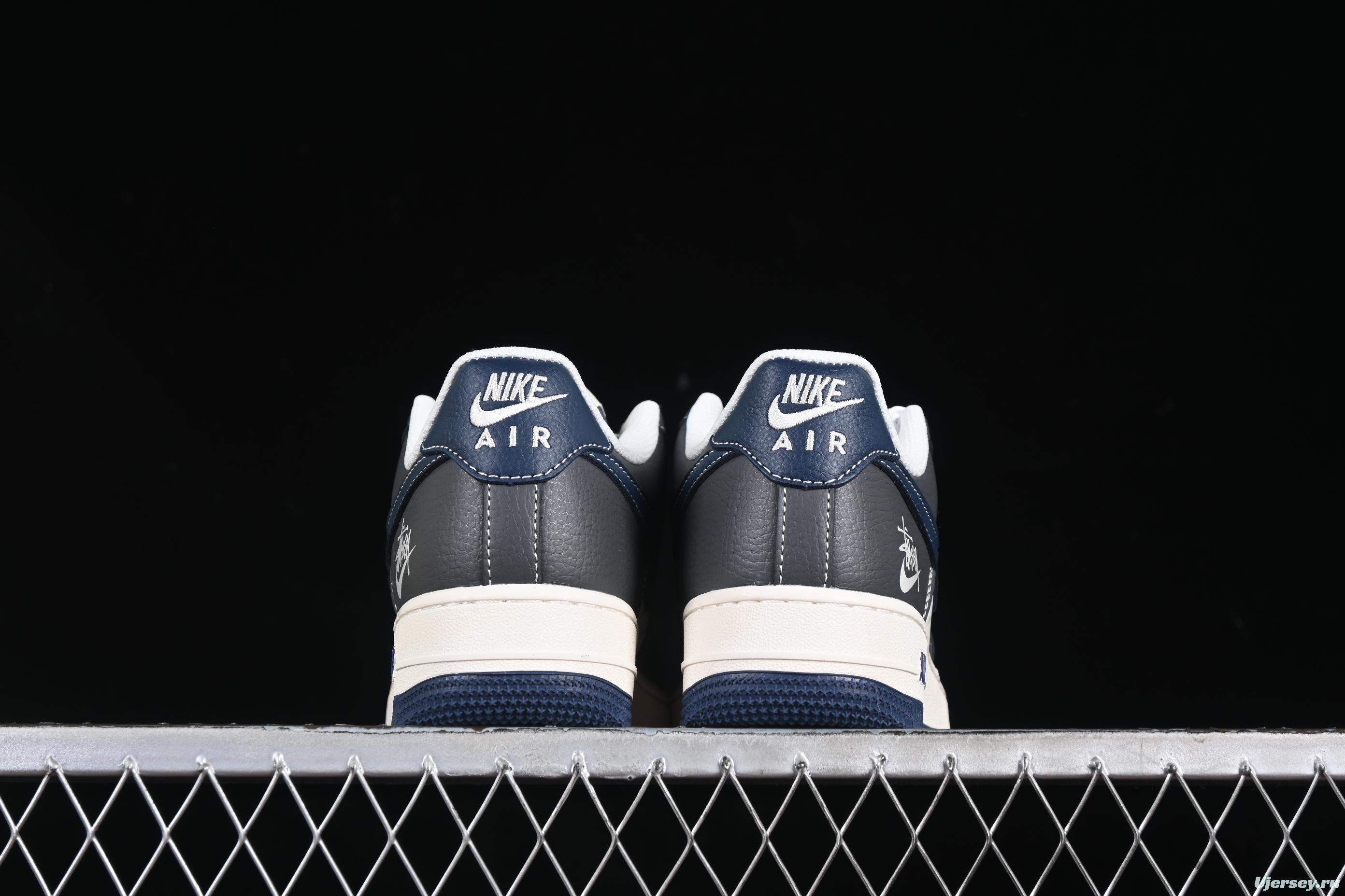 Nike Air Force 1 '07 Low Stussy Collaboration Navy Grey Casual Sneakers - XS1958-519