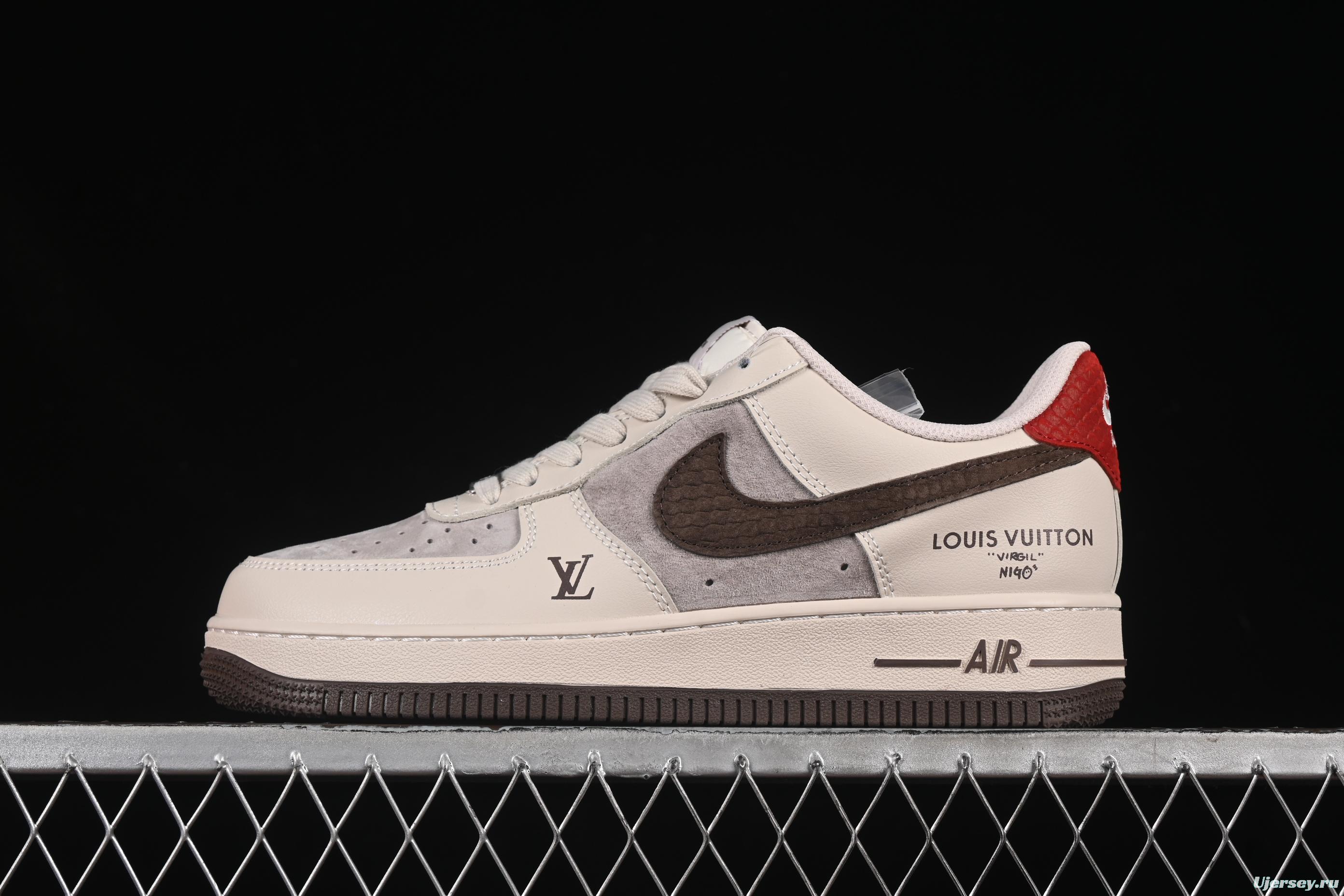 Nike Air Force 1'07 Low LV Collaboration Tan Brown Red Sole Casual Sneakers - XX3168-129
