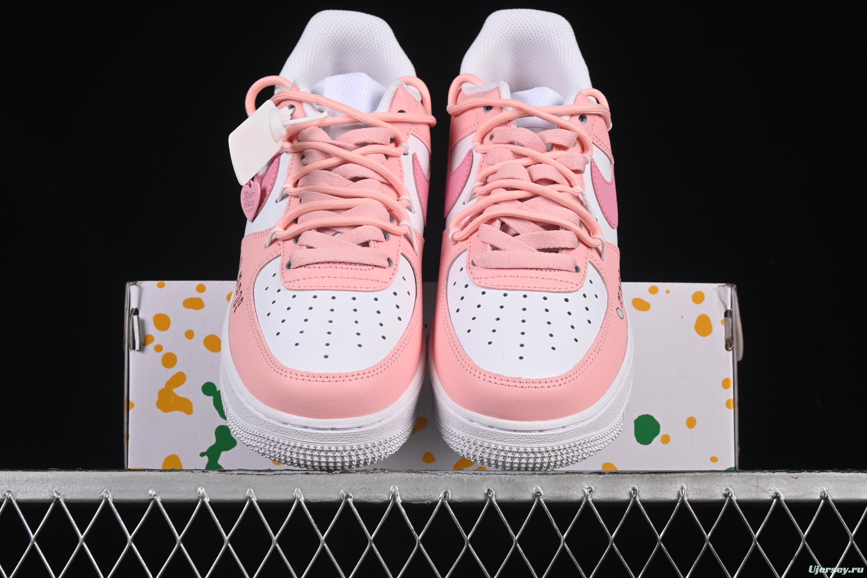 Nike Air Force 1'07 Low Pink Lover Casual Sneakers with Cartoon Patterns - YY2023-762
