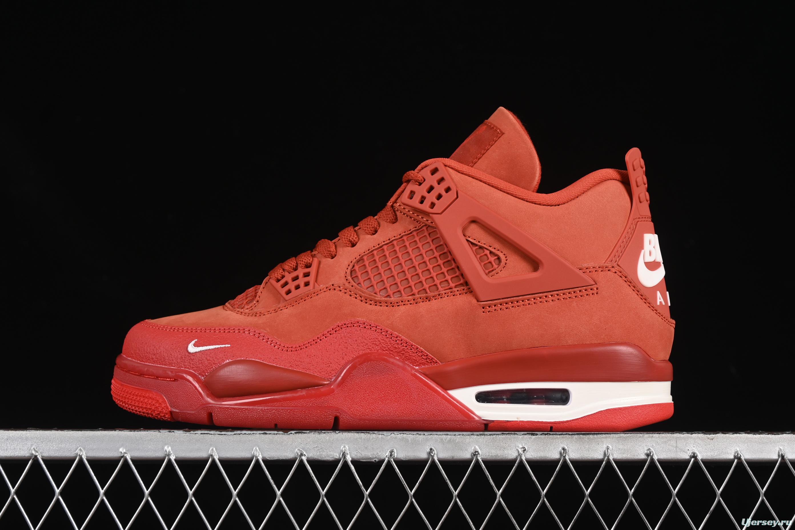 Nike Nigel Sylvester x Air Jordan 4 Retro OG "Brick By Brick" High-Top Sneakers with Suede and Leather Details - HF4340-800