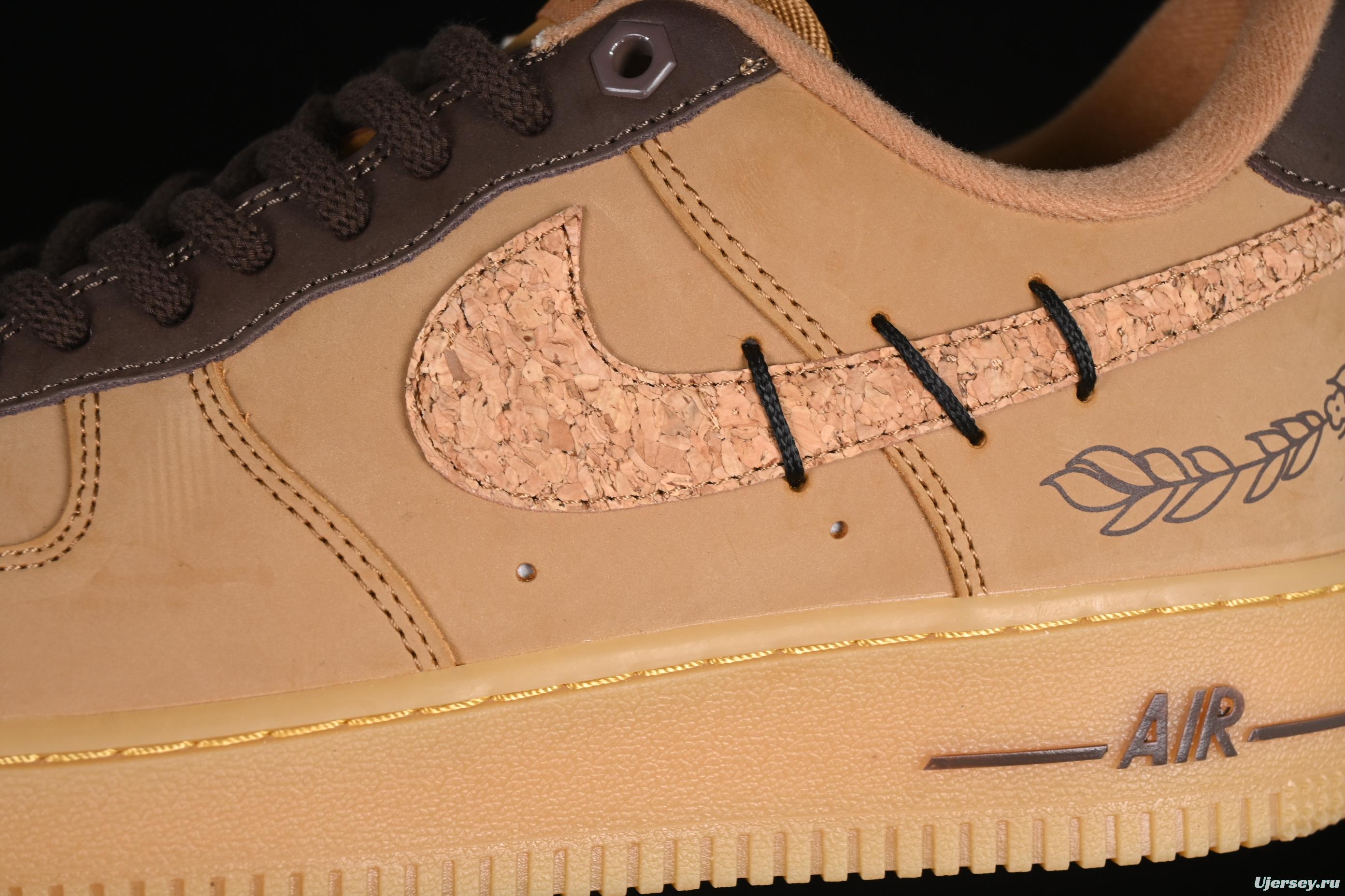 Nike Air Force 1'07 Low Wheat Casual Sneakers with Full-Length Air Cushion - CJ9179-200