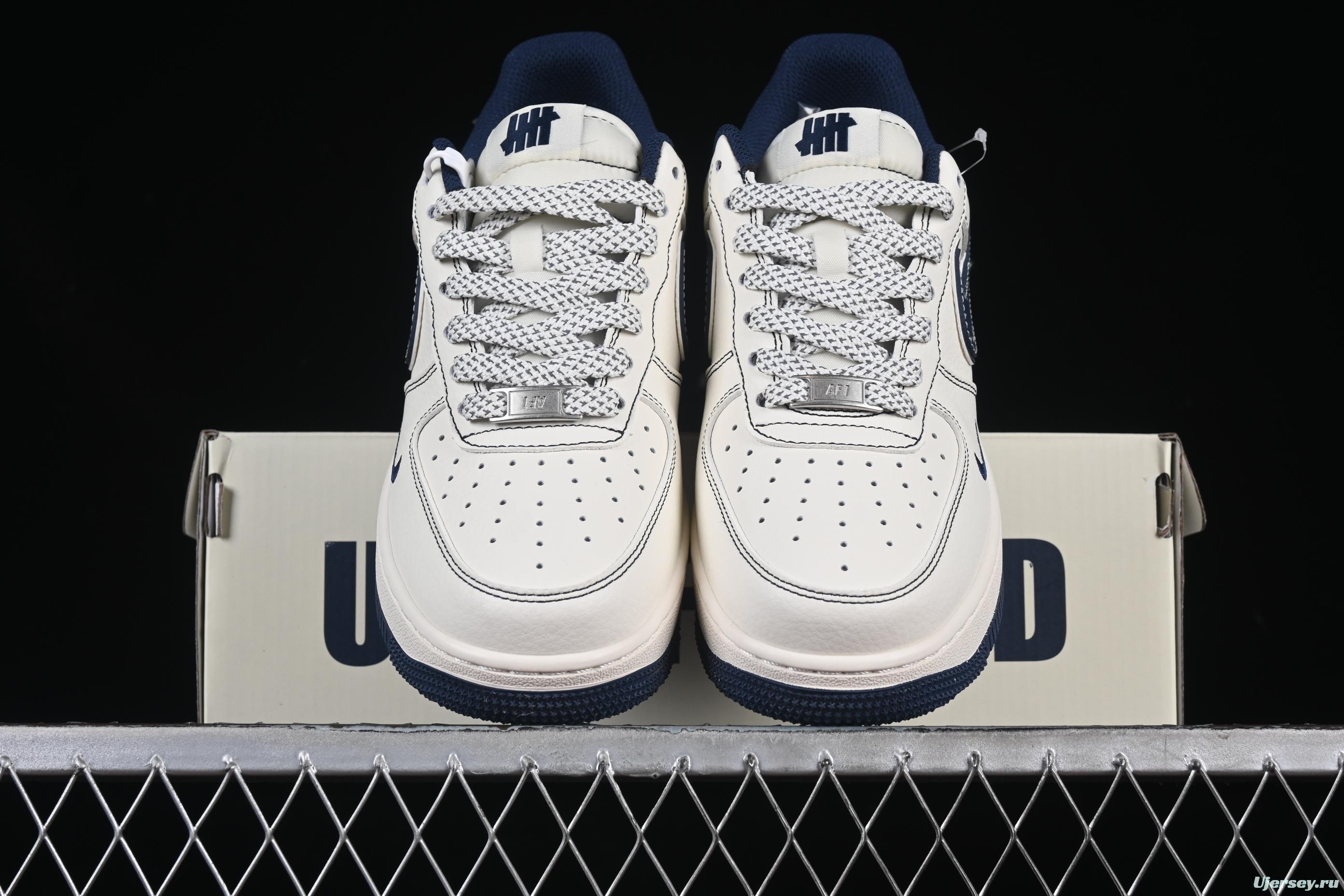 Nike Air Force 1 '07 Low UN Collaboration Navy Splatter Swoosh Casual Sneakers - XS1958-522