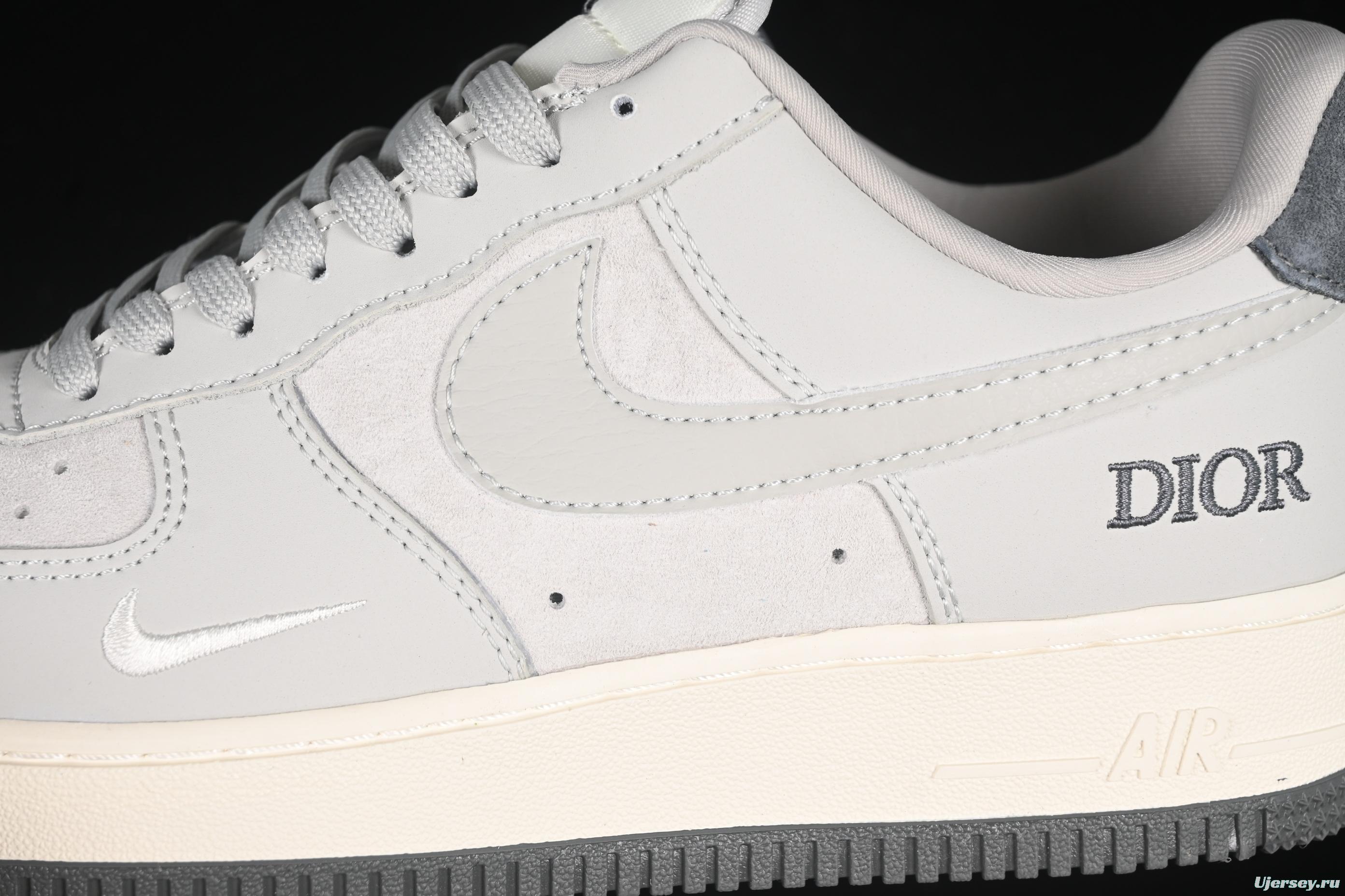 Nike Air Force 1 '07 Low Dior Collaboration Classic Gray Low-Top Casual Sneakers - DF0188-041