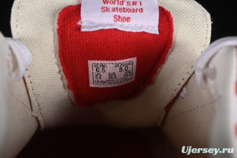 Vans Sk8-Low White Red Checkerboard Slip-Resistant Casual Skate Shoes - VN0A4UUK4W9