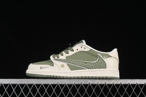 Nike Travis Scott x Fragment Design x Air Jordan 1 Low OG SP AJ1 MLB Collaboration Low-Top Casual Sneakers - XS2024-017