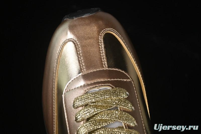 Golden Goose Marathon White Black Gold Comfortable Low-Top Lifestyle Sneakers - H8D4