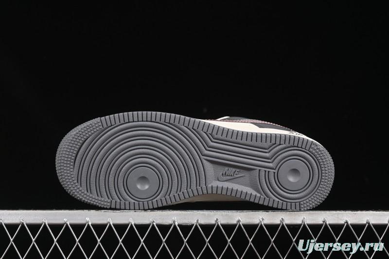 Nike Air Force 1 '07 Low Stussy Collaboration Render Red Swoosh Casual Sneakers - XS1958-573