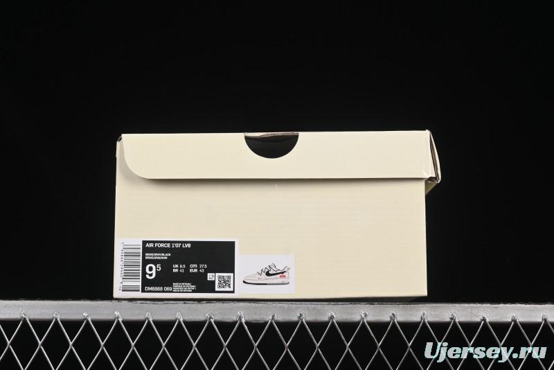 Nike Air Force 1 '07 Low Supreme Collaboration Dual-Tone Grey Black Drawstring Casual Sneakers - DM6868-069