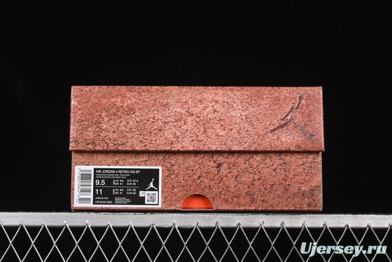 Nike Nigel Sylvester x Air Jordan 4 Retro High OG "Brick By Brick" Sneakers - HF4340-800