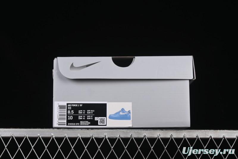 Nike Air Force 1'07 Low Casual Sneakers in Iceland Blue with Full-Length Air Cushion - ZH0316-070