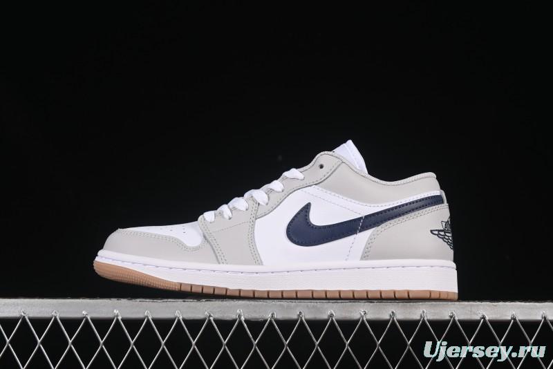 Nike Air Jordan 1 Low AJ1 Casual Sneakers with Blue Swoosh - 553558-146