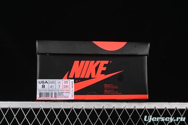 Nike Air Jordan 1 High Retro OG Basketball Shoes with Black Toe Design - 555088-125