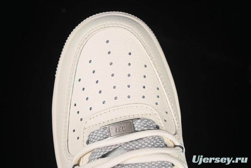 Nike Air Force 1 '07 Low LV Collaboration Two-Tone Grey Pattern Lace-Up Casual Sneakers - DM6868-063