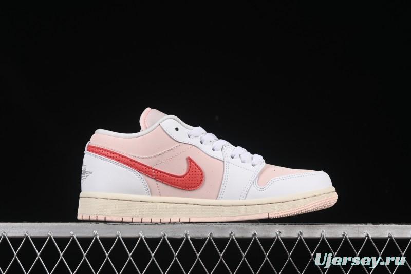 Nike Air Jordan 1 Low AJ1 White Pink Low-Top Casual Sneakers - IB8156-133